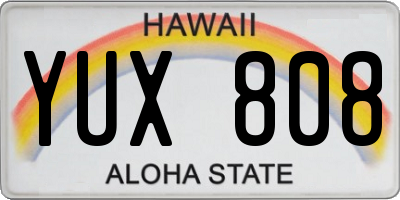 HI license plate YUX808