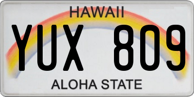 HI license plate YUX809