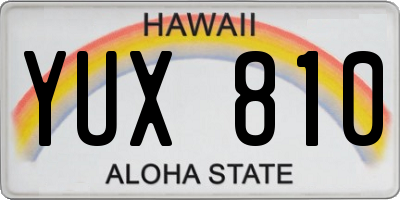 HI license plate YUX810