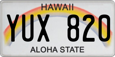 HI license plate YUX820