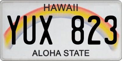 HI license plate YUX823