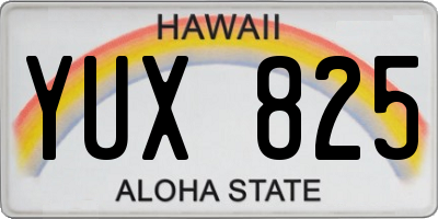 HI license plate YUX825