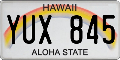 HI license plate YUX845