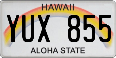 HI license plate YUX855