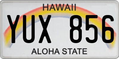HI license plate YUX856