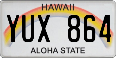 HI license plate YUX864