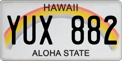 HI license plate YUX882