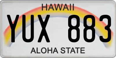 HI license plate YUX883