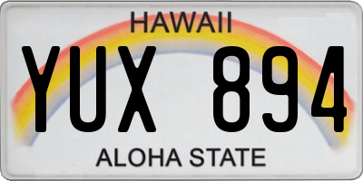 HI license plate YUX894