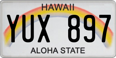HI license plate YUX897