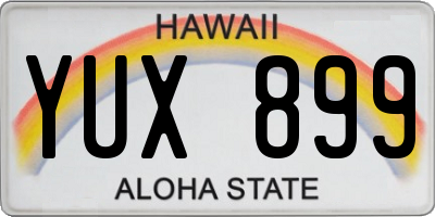 HI license plate YUX899