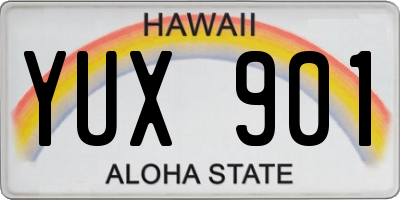 HI license plate YUX901