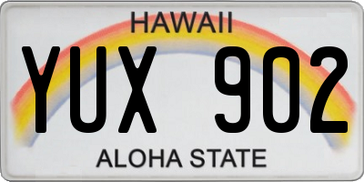 HI license plate YUX902