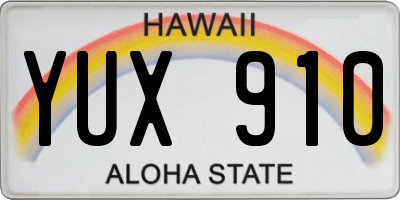 HI license plate YUX910