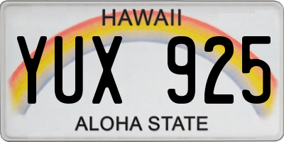 HI license plate YUX925