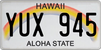 HI license plate YUX945
