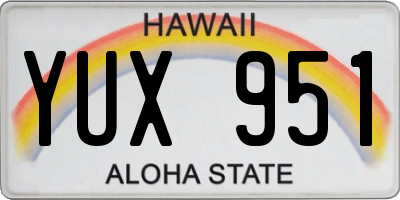 HI license plate YUX951