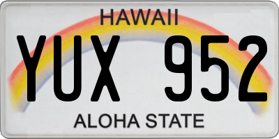 HI license plate YUX952