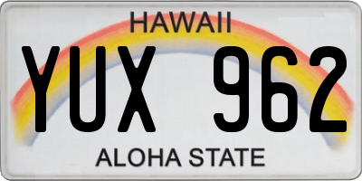 HI license plate YUX962