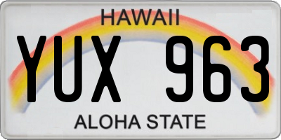 HI license plate YUX963