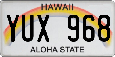 HI license plate YUX968