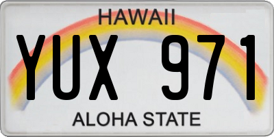 HI license plate YUX971