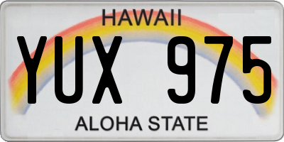 HI license plate YUX975