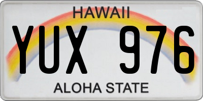 HI license plate YUX976