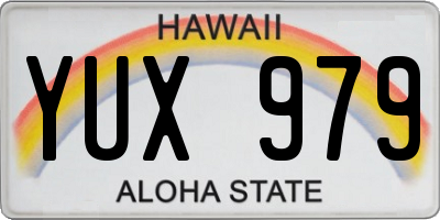 HI license plate YUX979