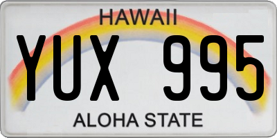 HI license plate YUX995