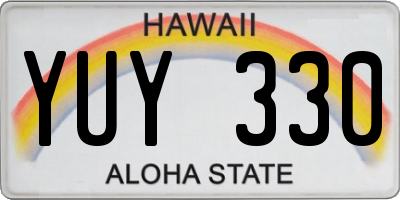 HI license plate YUY330