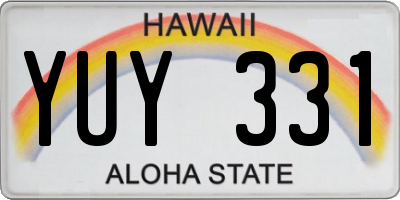 HI license plate YUY331