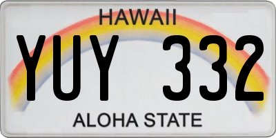 HI license plate YUY332