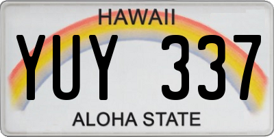 HI license plate YUY337