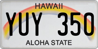 HI license plate YUY350