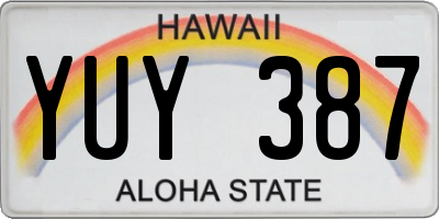 HI license plate YUY387