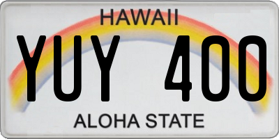 HI license plate YUY400