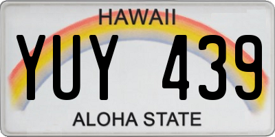 HI license plate YUY439