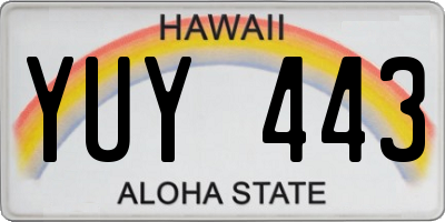 HI license plate YUY443