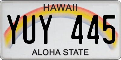 HI license plate YUY445