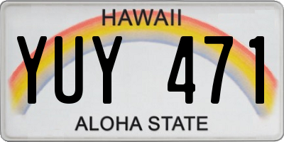 HI license plate YUY471