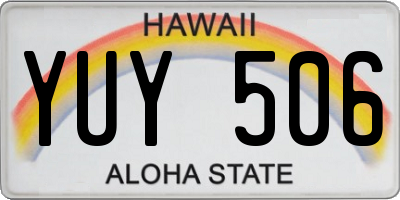 HI license plate YUY506