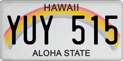 HI license plate YUY515