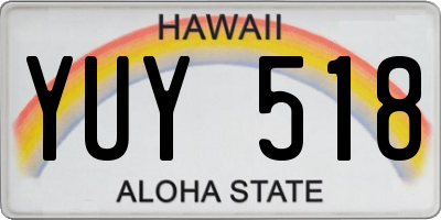 HI license plate YUY518