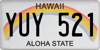 HI license plate YUY521