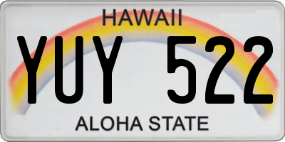 HI license plate YUY522
