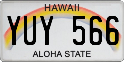 HI license plate YUY566