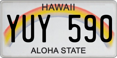 HI license plate YUY590