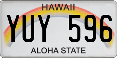 HI license plate YUY596