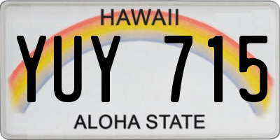HI license plate YUY715